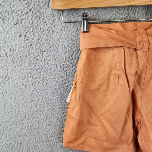 Indigo Rein Linen Blend Hayden Belted Shorts Juniors' Small Pheasant Pull On - Picture 12 of 14